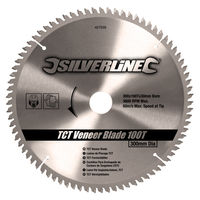 Silverline - Lame TCT pour placages, 100 dents