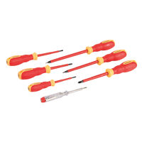 Silverline - Tournevis d'électricien VDE à poignée caoutchoutée, 7 pcs