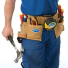 Silverline - Double ceinture-sacoche en daim à outils/clous, 11 poches
