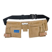 Silverline - Double ceinture-sacoche en daim à outils/clous, 11 poches